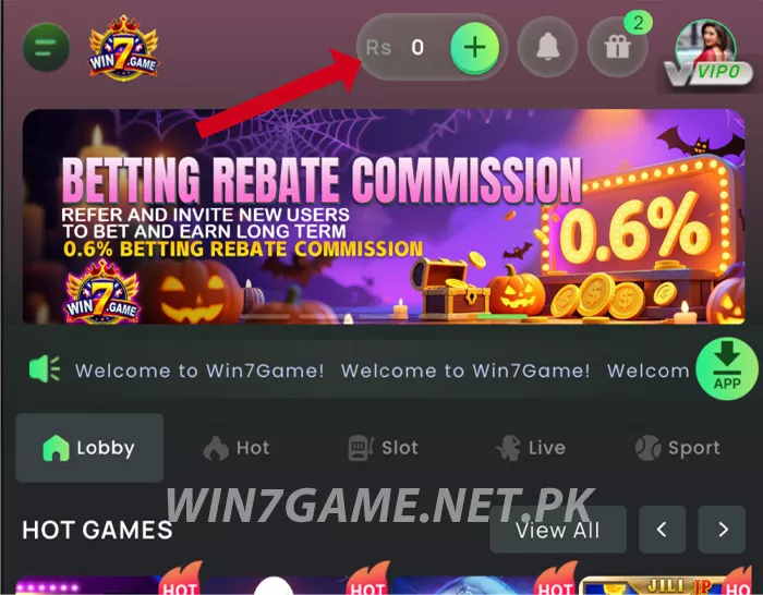 Deposit Money in Win7 Game