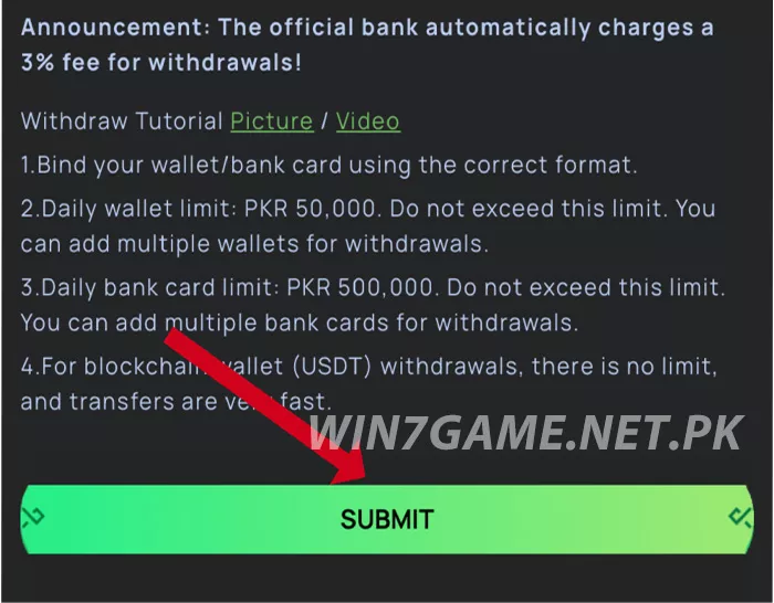 win7 Withdraw Money